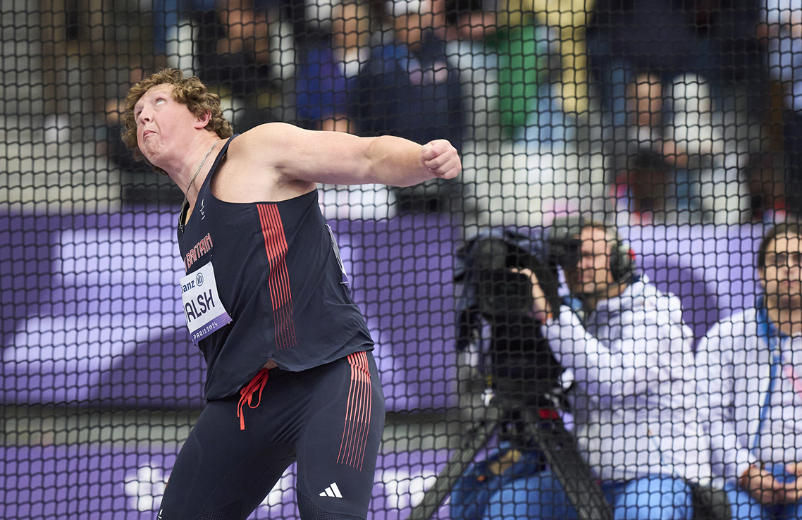 Harrison Walsh competing in the Paralympic discus